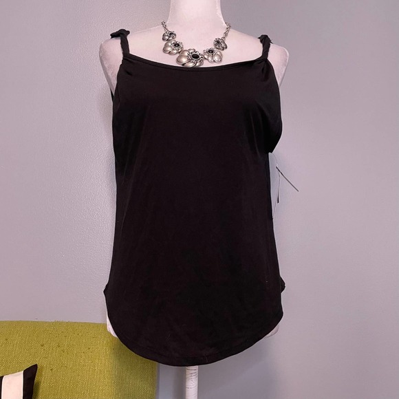 Melrose and Market Black Cotton Twist Strap Tank Top NEW Small - Picture 1 of 5